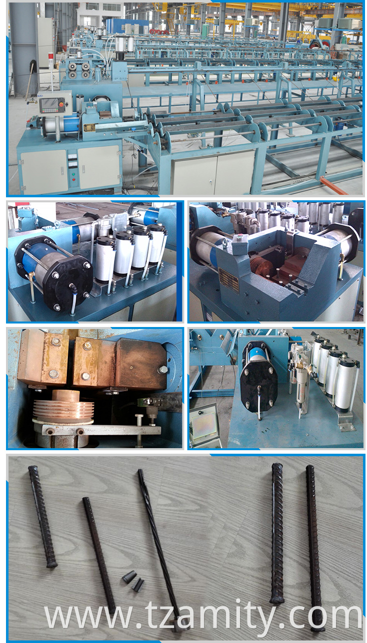 Automatic steel bar rebar heading machine using in pole production line